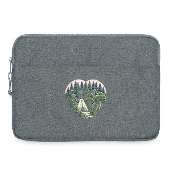 Vivre près de la nature avec une tente tipi en forêt - Sacoche pour ordinateur portable 15 pouces - gris chiné - Devant