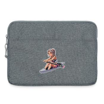 Rower Girl Graphic - Laptop bag 15" - heather grey - Front