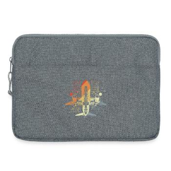 Airplane Drawing Retro Look - Laptop bag 15" - heather grey - Front
