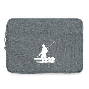 Dessin de pêche - Sacoche pour ordinateur portable 15 pouces - gris chiné - Devant