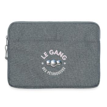 pétanque, pétanqueur, jouer à la pétanque - Sacoche pour ordinateur portable 15 pouces - gris chiné - Devant
