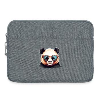 Lässiger Pandakopf mit Sonnenbrille - Laptoptasche 15" - Grau meliert - Vorne
