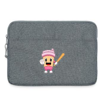 Café Baseball Batte de baseball - Sacoche pour ordinateur portable 15 pouces - gris chiné - Devant