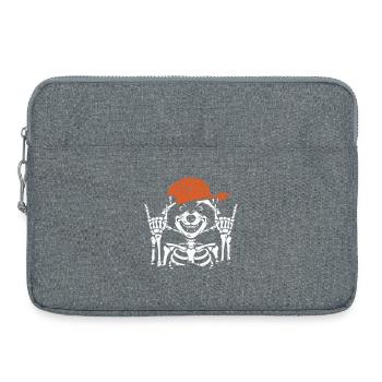 Cool Skeleton with Orange Hat - Laptop bag 15" - heather grey - Front