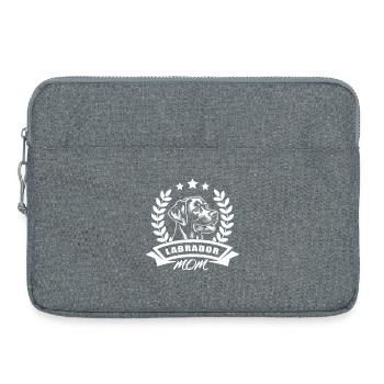 "Labrador Mom" with banner and wreath of wheat - Laptop bag 15" - heather grey - Front