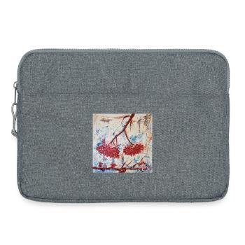 Abstrakte Vogelbeere in Rot - Laptoptasche 15" - Grau meliert - Vorne