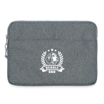 « Beagle Dad » - avec bannière et couronne de blé - Sacoche pour ordinateur portable 15 pouces - gris chiné - Devant