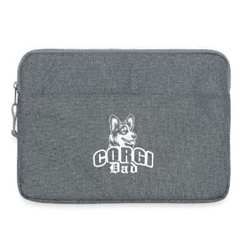 « Corgi Dad » avec tête de chien - Sacoche pour ordinateur portable 15 pouces - gris chiné - Devant