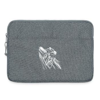 Graphique des cyclistes - Sacoche pour ordinateur portable 15 pouces - gris chiné - Devant
