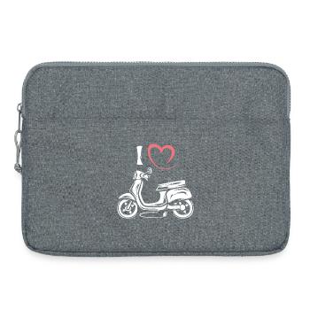 J’aime le scooter - Illustration de scooter électrique - Sacoche pour ordinateur portable 15 pouces - gris chiné - Devant