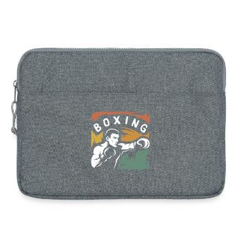 Vintage Boxing Fighter – Retro Box-Design - Laptoptasche 15" - Grau meliert - Vorne