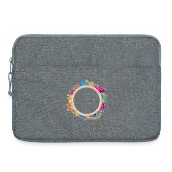 Orientalischer Medaillon-Rahmen in Gold & Farben - Laptoptasche 15" - Grau meliert - Vorne