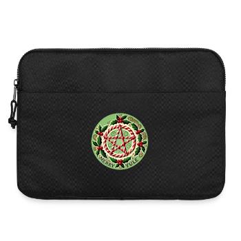Motif pentagramme festif en houx et canne à sucre - Sacoche pour ordinateur portable 15 pouces - noir - Devant