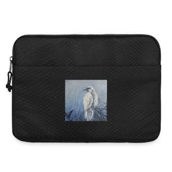 Peinture sur toile d’un corbeau blanc à plumes noires - Sacoche pour ordinateur portable 15 pouces - noir - Devant