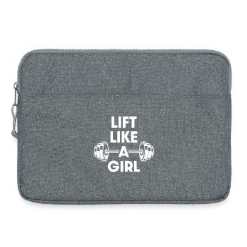 Lift like a girl - Laptop bag 15" - heather grey - Front