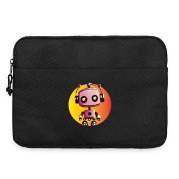 Musikroboter auf Gelb-Orange - Laptoptasche 15" - Schwarz - Vorne