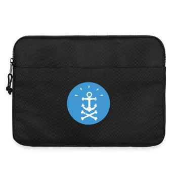 Jolly Roger Ancre pirate sur Blue Circle - Sacoche pour ordinateur portable 15 pouces - noir - Devant