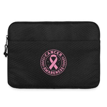Pink Cancer Awareness Ribbon - Laptop bag 15" - black - Front