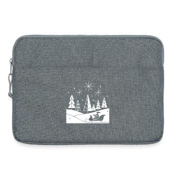  Schlittenfahrt im Schnee Weihnachts Motiv - Laptoptasche 15" - Grau meliert - Vorne