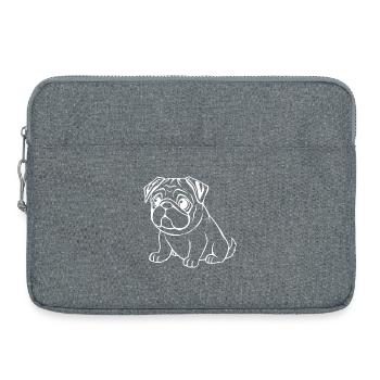 Mops Hunde T-shirt Geschenk Weihnachten - Laptoptasche 15" - Grau meliert - Vorne