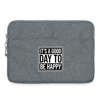 Bonjour sois heureux Motivation positive Dire bonheur - Sacoche pour ordinateur portable 15 pouces - gris chiné - Devant