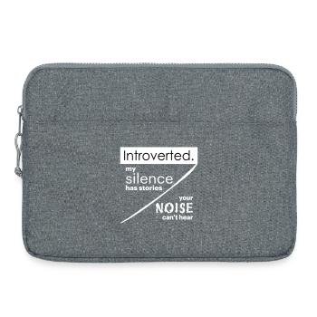 Citations d’introverti - Sacoche pour ordinateur portable 15 pouces - gris chiné - Devant
