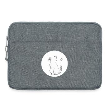 Katze Katzen Cat Kätzchen Mieze Mittelfinger - Laptoptasche 15" - Grau meliert - Vorne