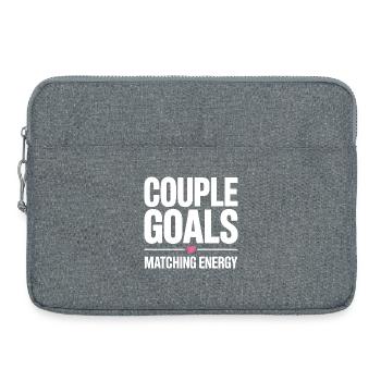 Couple Goals. Matching Energy. Romantic saying - Laptop bag 15" - heather grey - Front