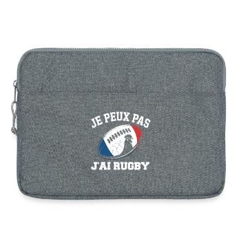 Je Peux Pas J'ai Rugby - Sacoche pour ordinateur portable 15 pouces - gris chiné - Devant