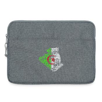 Carte d'Algérie en couleur drapeau et 48 wilayas - Laptoptasche 15" - Grau meliert - Vorne