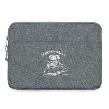 Arthur Schopenhauer boit du café - Sacoche pour ordinateur portable 15 pouces - gris chiné - Devant