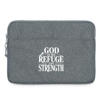 Dieu est mon refuge et ma force - Sacoche pour ordinateur portable 15 pouces - gris chiné - Devant