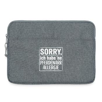 Lustiges Pferde Shirt, Pferdenarr Allergie - Laptoptasche 15" - Grau meliert - Vorne