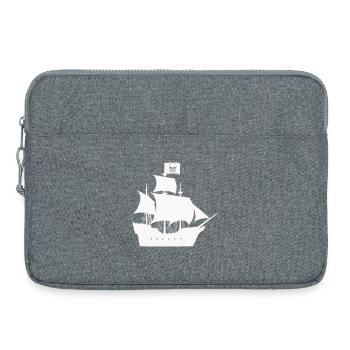Silhouette du navire pirate - Sacoche pour ordinateur portable 15 pouces - gris chiné - Devant