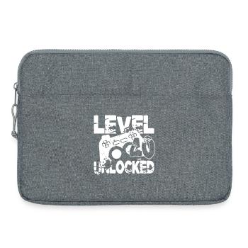 Graphiques de manette niveau 40 Noir Blanc - Sacoche pour ordinateur portable 15 pouces - gris chiné - Devant