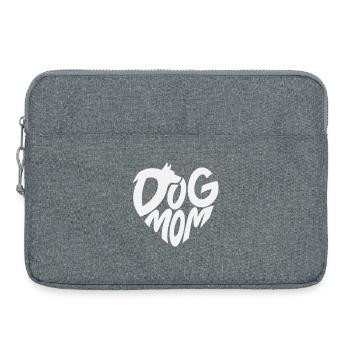 Cœur de maman de chien avec motif de chien - Sacoche pour ordinateur portable 15 pouces - gris chiné - Devant