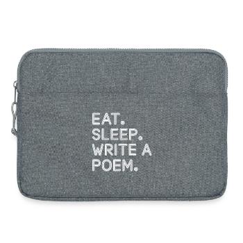 Eat Sleep Write A Poem Tee - Laptop bag 15" - heather grey - Front