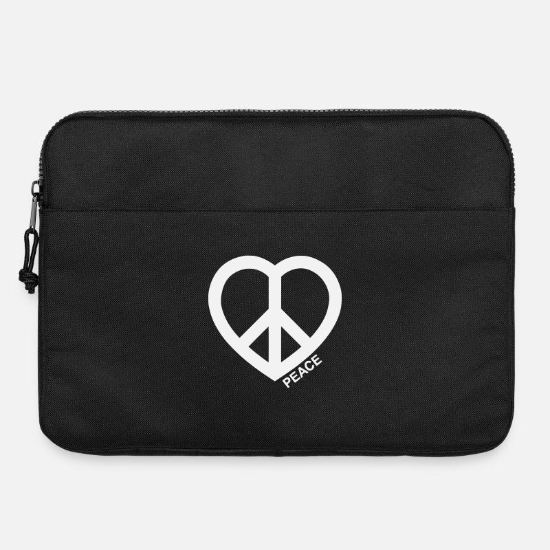 Herz Peace Symbol  - Laptoptasche 15" - Schwarz