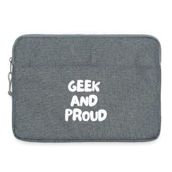 3. Geek et fier - Sacoche pour ordinateur portable 15 pouces - gris chiné - Devant