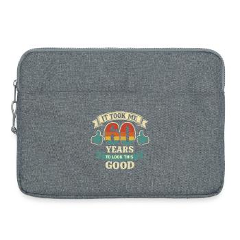 60 Ans Pour Être Aussi Beau - Humour Anniversaire - Sacoche pour ordinateur portable 15 pouces - gris chiné - Devant