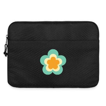 70s Flower Pattern Hippie Gift - Laptop bag 15" - black - Front