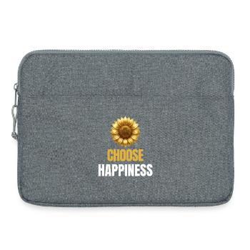 Choisissez le bonheur Tournesol Motivation - Sacoche pour ordinateur portable 15 pouces - gris chiné - Devant