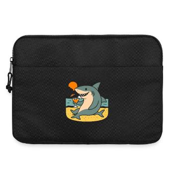 Sandhai mit Strandgetränk - Laptoptasche 15" - Schwarz - Vorne