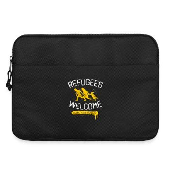 refugees welcome - stencil - bleiberecht für alle - Laptoptasche 15" - Schwarz - Vorne