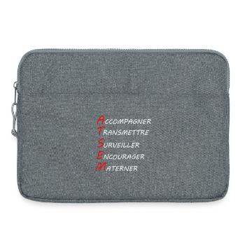 ATSEM - Sacoche pour ordinateur portable 15 pouces - gris chiné - Devant