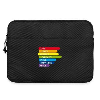 gay Love Unity Respekt Pride happy Regenbogen bunt - Laptoptasche 15" - Schwarz - Vorne