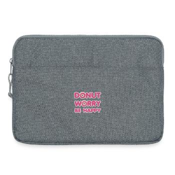 Donut worry be happy - chocolate slogan - Laptop bag 15" - heather grey - Front