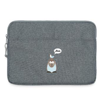 Moin, Seelöwe, Möwe - Laptoptasche 15" - Grau meliert - Vorne