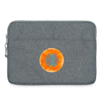 Trench floral abstrait en orange et bleu - Sacoche pour ordinateur portable 15 pouces - gris chiné - Devant