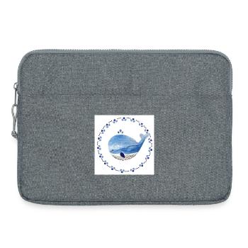 Petit poster de baleine - Sacoche pour ordinateur portable 15 pouces - gris chiné - Devant